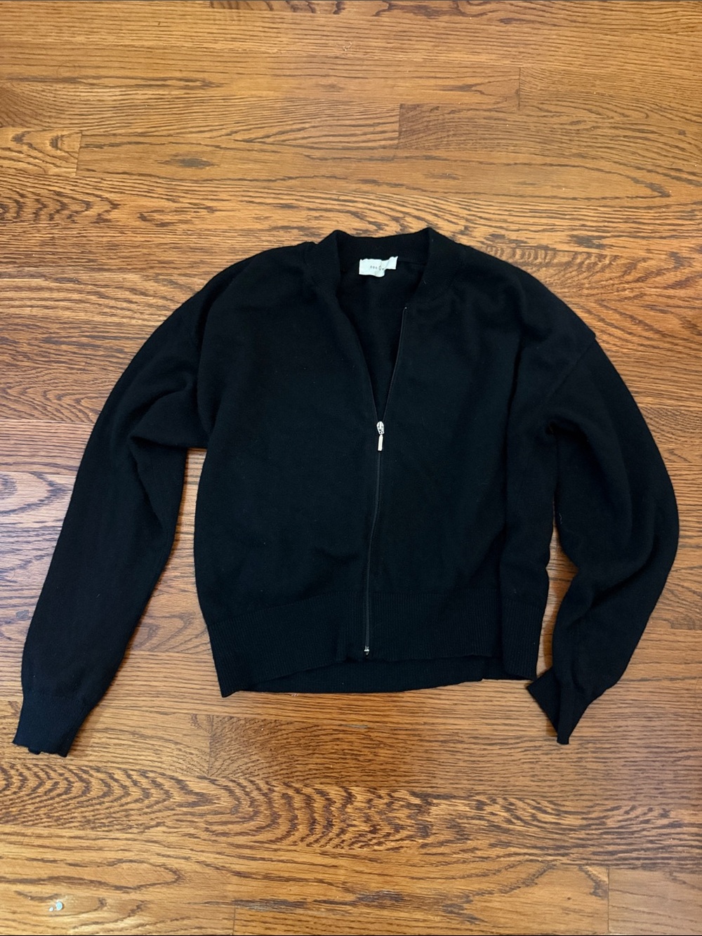 Women's Black Zip-Front Cardigan Sweater